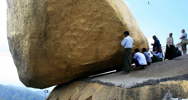 -Precarious Places on Earth 20. Golden Rock, Myanmar-Precarious Places on Earth